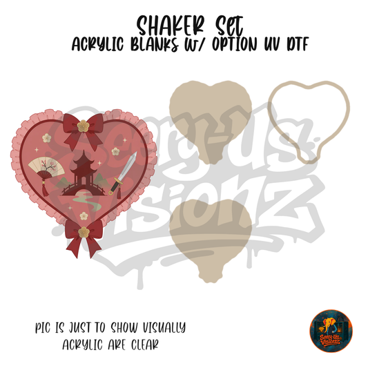 Warrior Dark Pink Heart shaker set acrylic blanks
