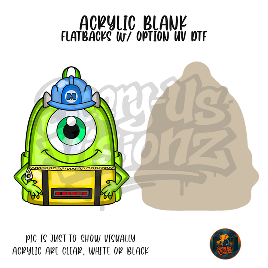 One Eye Monster Backpack acrylic blank, Acrylic & UV DTF Print