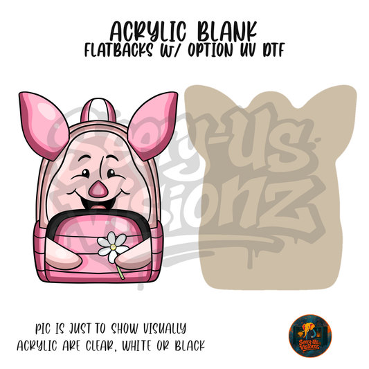 Pink Pig Backpack acrylic blank, Acrylic & UV DTF Print