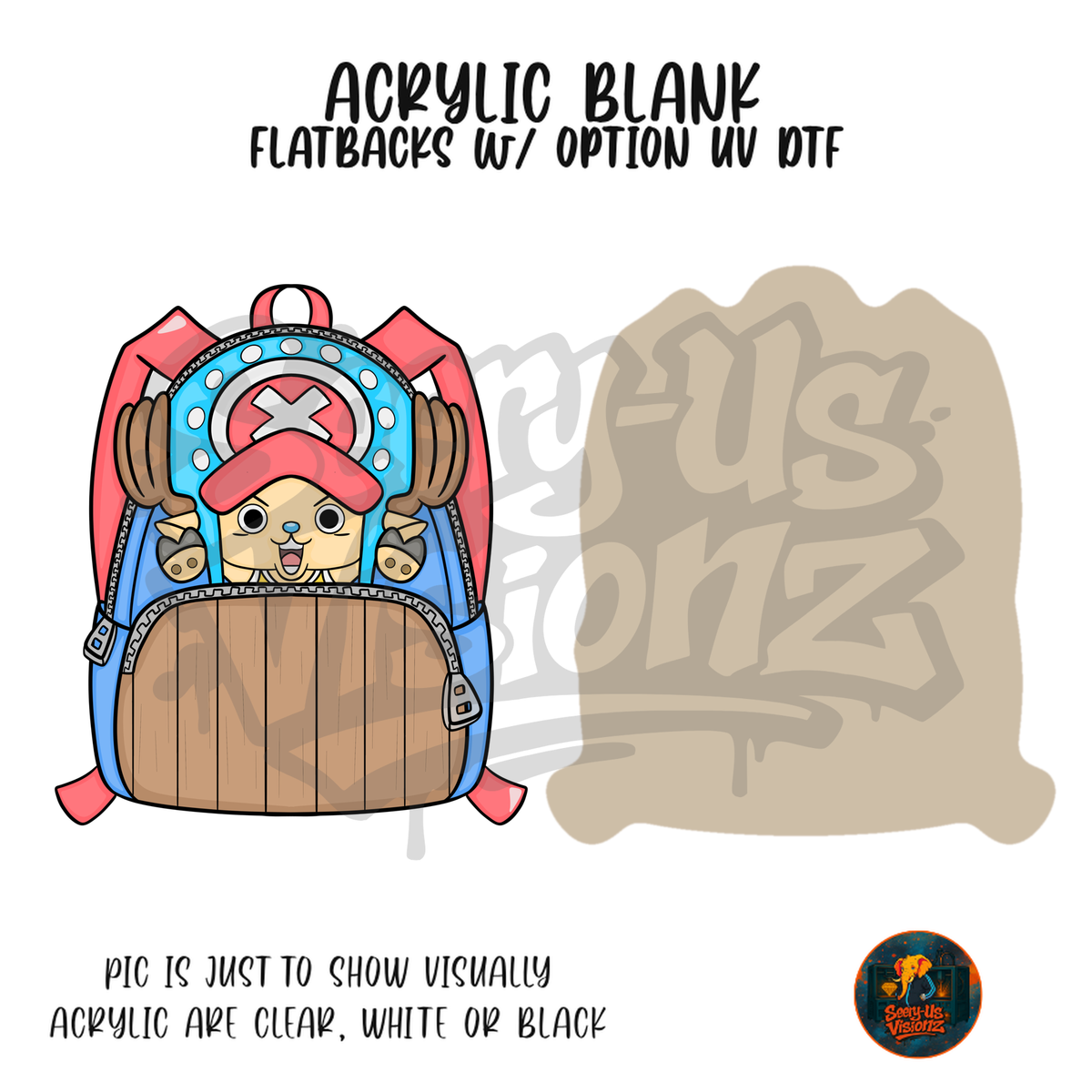 Pirate Straw Hat Backpack acrylic blank, Acrylic & UV DTF Print