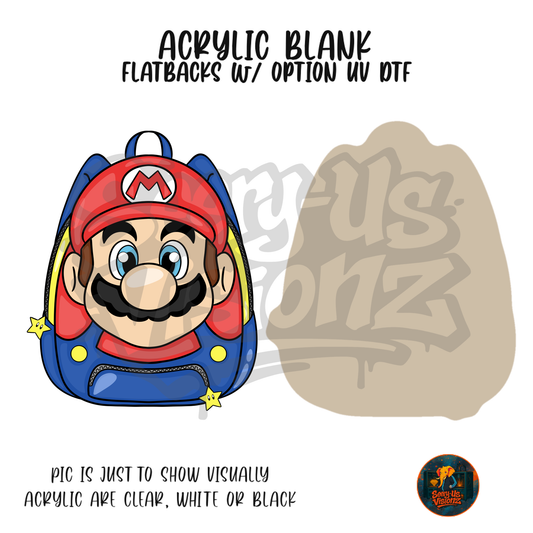 Plumber Hero Backpack acrylic blank, Acrylic & UV DTF Print