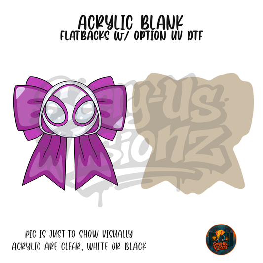 Purple Spider Hero Bow acrylic blank, Acrylic & UV DTF Print