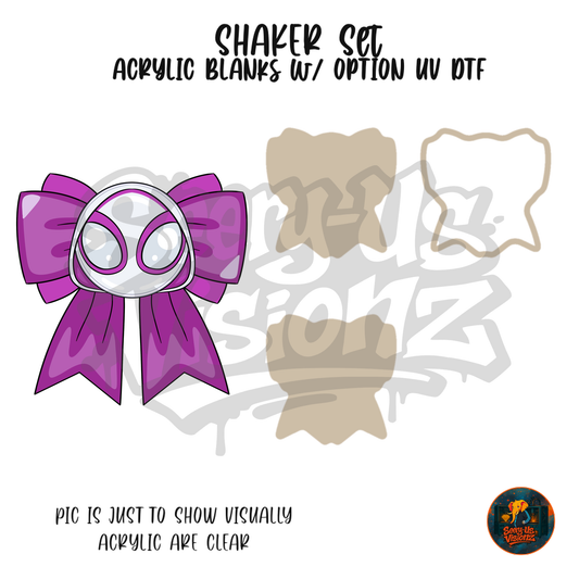 Purple Spider Hero Bow shaker set acrylic blanks