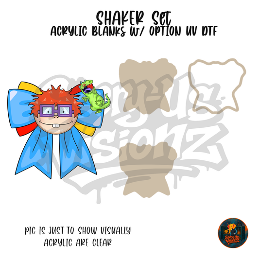 Redhead Friend Face Bow shaker set acrylic blanks