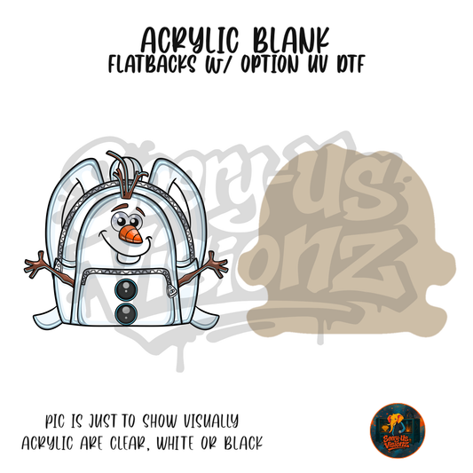 Snow Buddy Backpack acrylic blank, Acrylic & UV DTF Print