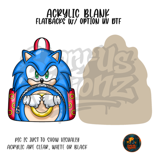 Speedy Blue Hedgehog Pack acrylic blank, Acrylic & UV DTF Print