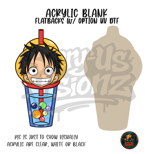 Straw Hat Adventure Cup acrylic blank, Acrylic & UV DTF Print