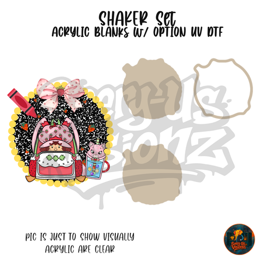 Strawberry Girl Backpack shaker set acrylic blanks