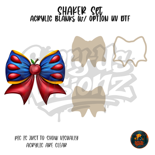 The Cottage Crown Bow shaker set acrylic blanks