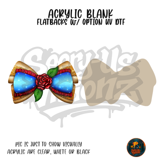 The Enchanted Rose Bow acrylic blank, Acrylic & UV DTF Print