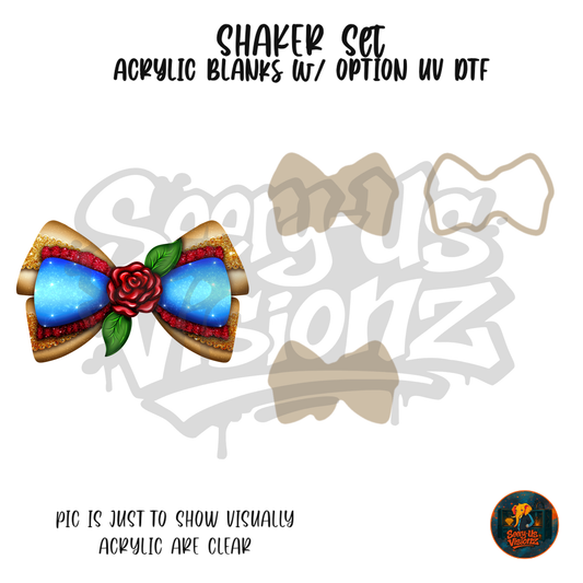 The Enchanted Rose Bow shaker set acrylic blanks