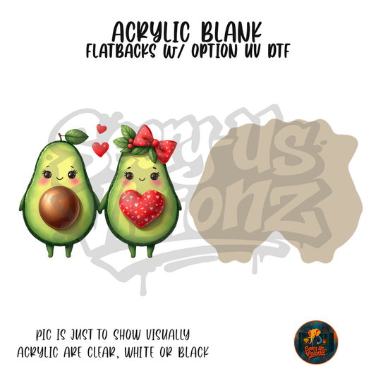 Avocado Love Pair acrylic blank, Acrylic & UV DTF Print