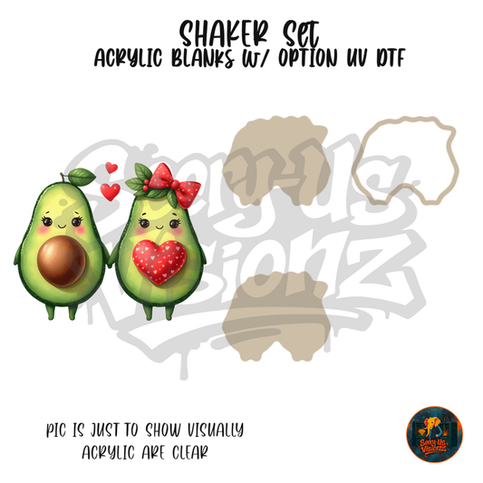 Avocado Love Pair shaker set acrylic blanks