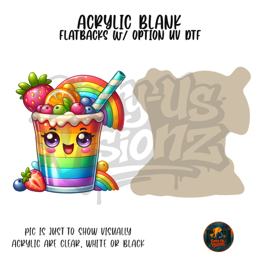 Rainbow Treat Cup acrylic blank, Acrylic & UV DTF Print