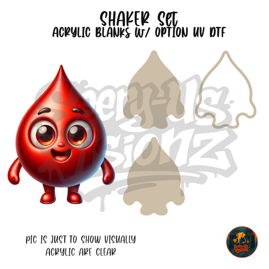 Happy Blood Drop shaker set acrylic blanks