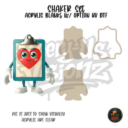 Heart Chart Clipboard shaker set acrylic blanks