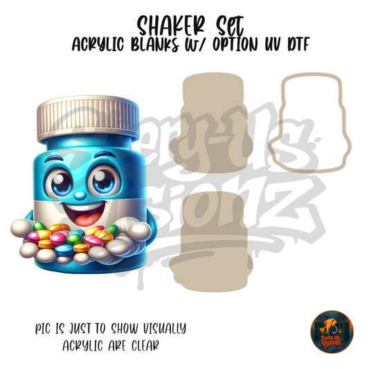 Smiling Vitamin Jar shaker set acrylic blanks