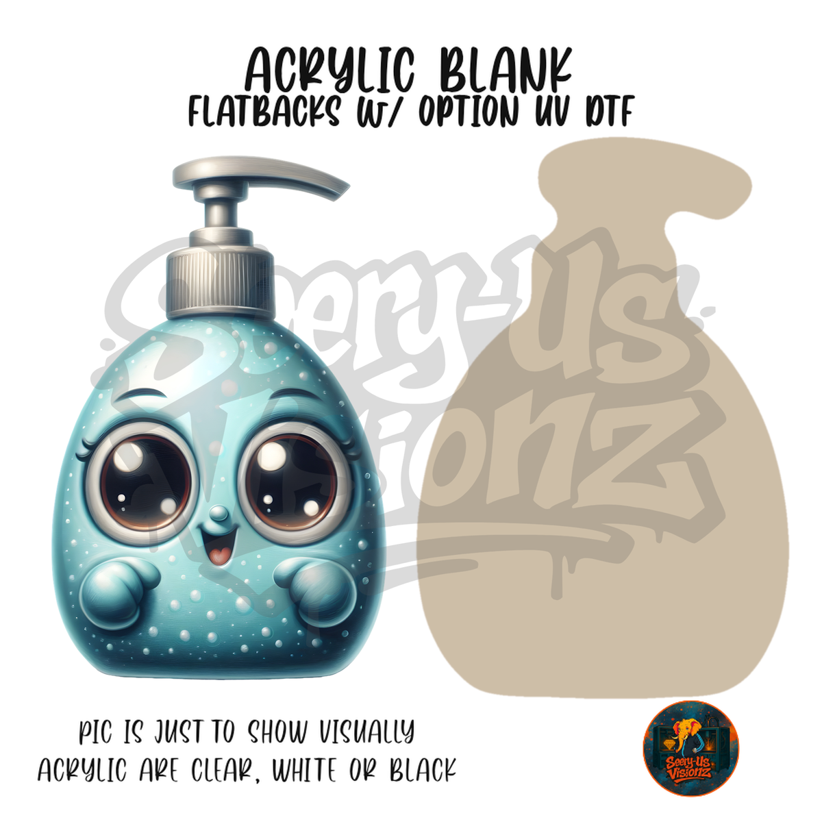 Cute Soap Pump acrylic blank, Acrylic & UV DTF Print