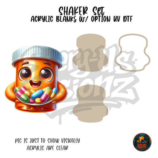 Pill Bottle Cutie shaker set acrylic blanks