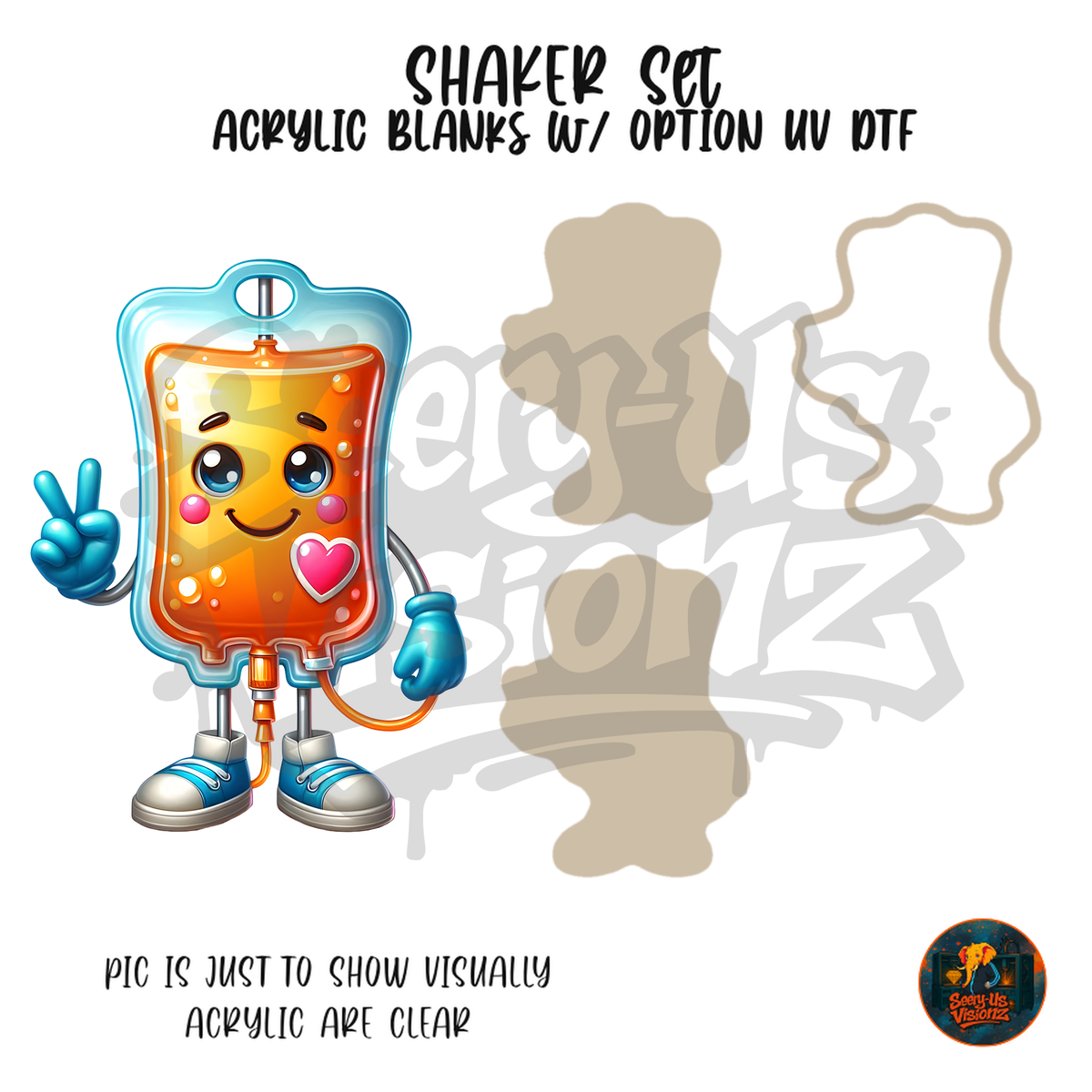 Peace Sign IV Bag shaker set acrylic blanks