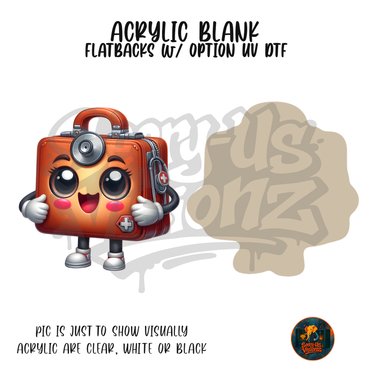 Happy First Aid Kit acrylic blank, Acrylic & UV DTF Print
