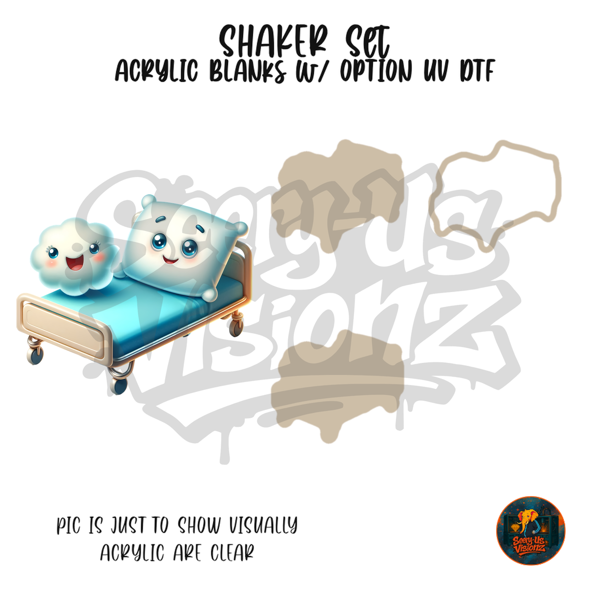 Sleepy Hospital Bed shaker set acrylic blanks