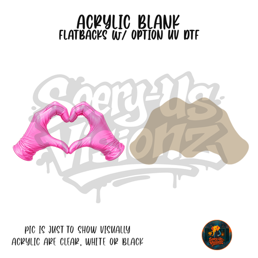 Medical Gloves Pink acrylic blank, Acrylic & UV DTF Print