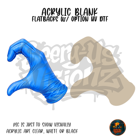 Medical Single 2 Glove Blue acrylic blank, Acrylic & UV DTF Print