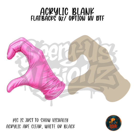 Medical Single 2 Glove Pink acrylic blank, Acrylic & UV DTF Print