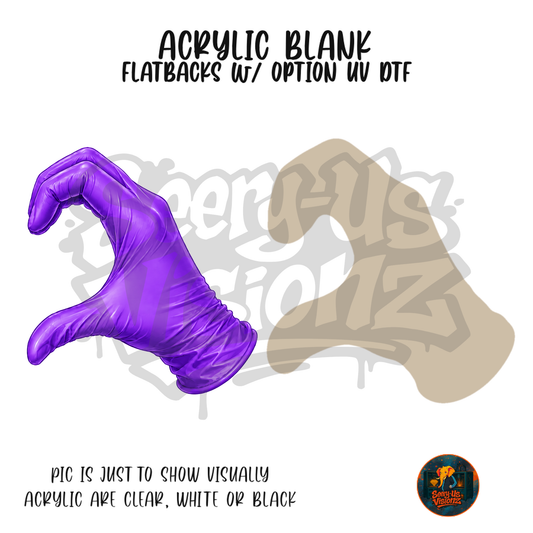 Medical Single 2 Glove Purple acrylic blank, Acrylic & UV DTF Print