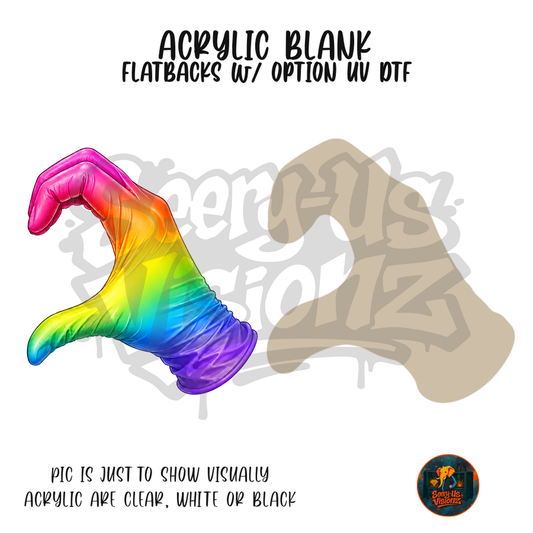 Medical Single 2 Glove Rainbow acrylic blank, Acrylic & UV DTF Print