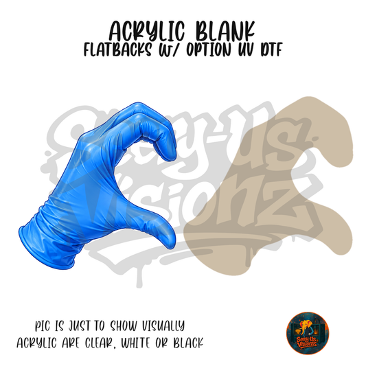 Medical Single Glove Blue acrylic blank, Acrylic & UV DTF Print