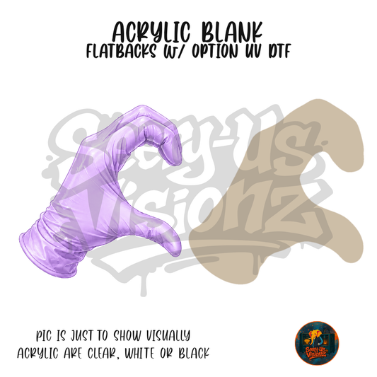 Medical Single Glove Light Purple acrylic blank, Acrylic & UV DTF Print