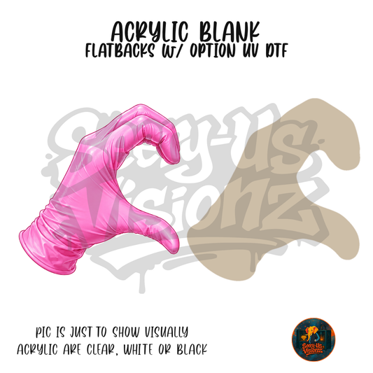 Medical Single Glove Pink acrylic blank, Acrylic & UV DTF Print