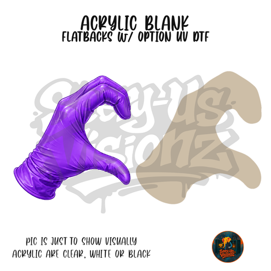 Medical Single Glove Purple acrylic blank, Acrylic & UV DTF Print