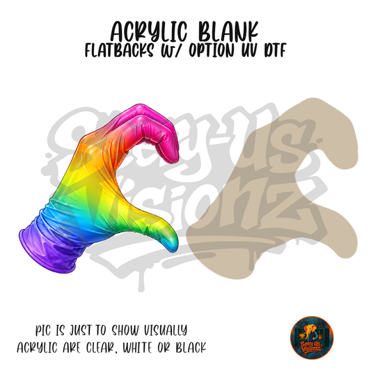 Medical Single Glove Rainbow acrylic blank, Acrylic & UV DTF Print