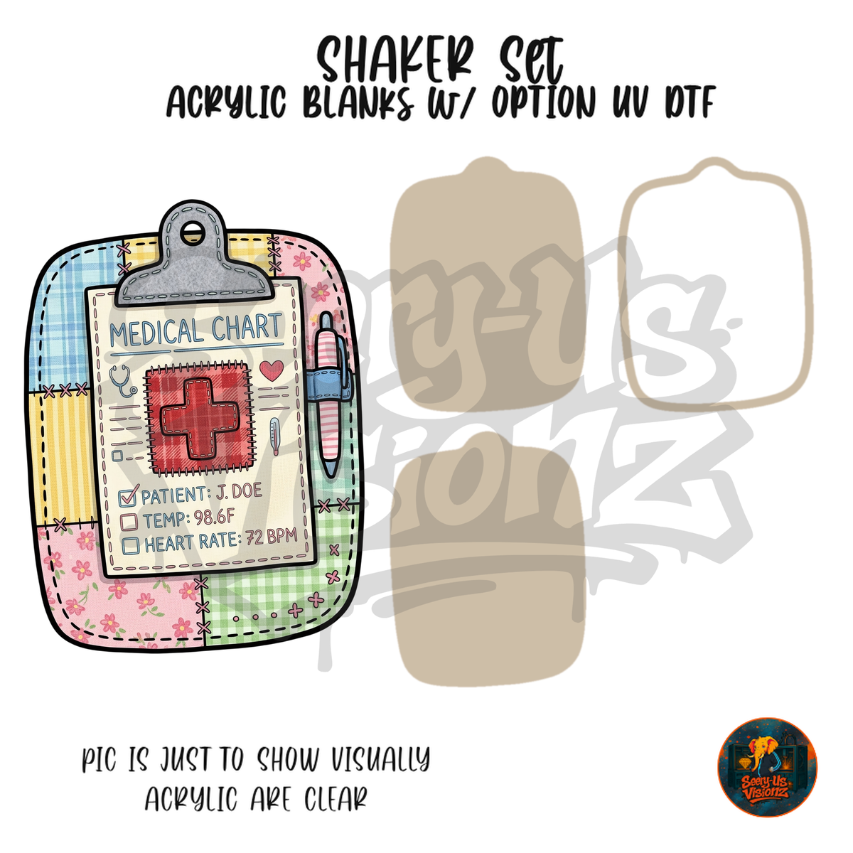 Patchwork Medical Chart shaker set acrylic blanks
