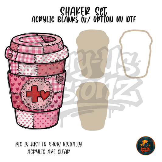 Patchwork Nurse Cup shaker set acrylic blanks