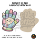 Patchwork Care Glove acrylic blank, Acrylic & UV DTF Print