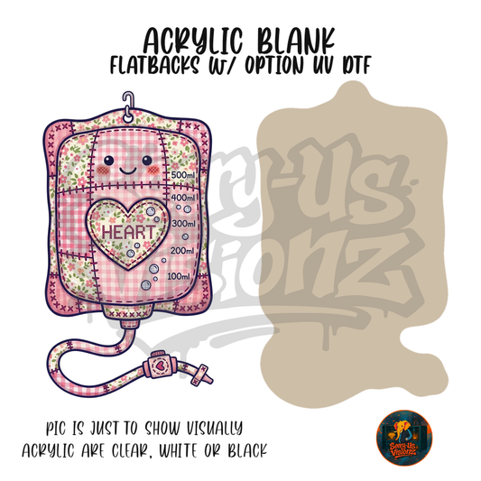 Patchwork Heart IV Bag acrylic blank, Acrylic & UV DTF Print