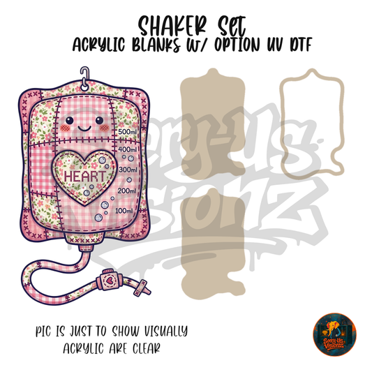 Patchwork Heart IV Bag shaker set acrylic blanks
