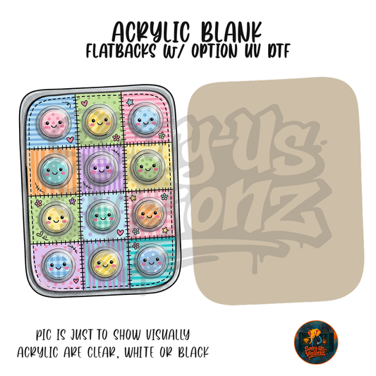 Pastel Smiley Pill Pack acrylic blank, Acrylic & UV DTF Print