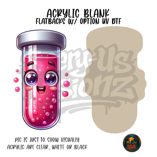Pink Test Tube acrylic blank, Acrylic & UV DTF Print