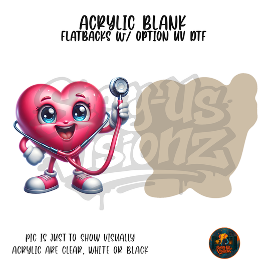 Stethoscope Heart acrylic blank, Acrylic & UV DTF Print