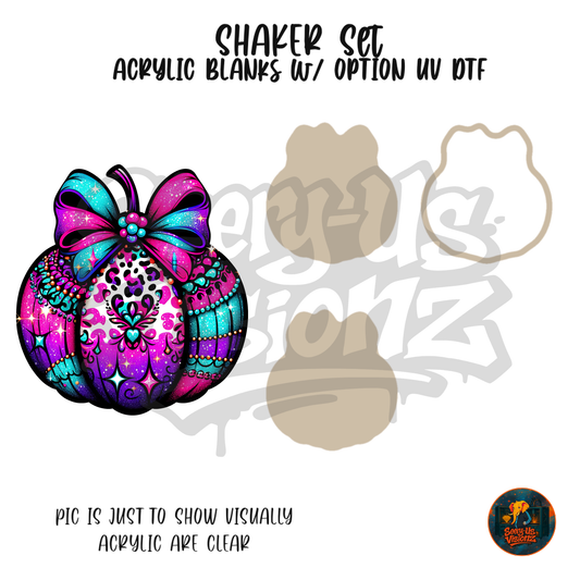 Bow Pumpkin 5 shaker set acrylic blanks