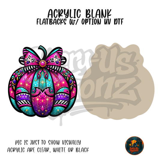 Bow Pumpkin acrylic blank, Acrylic & UV DTF Print