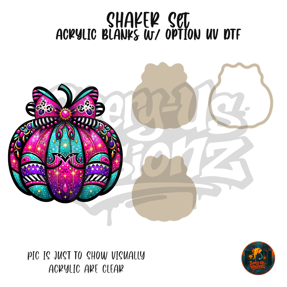 Bow Pumpkin shaker set acrylic blanks