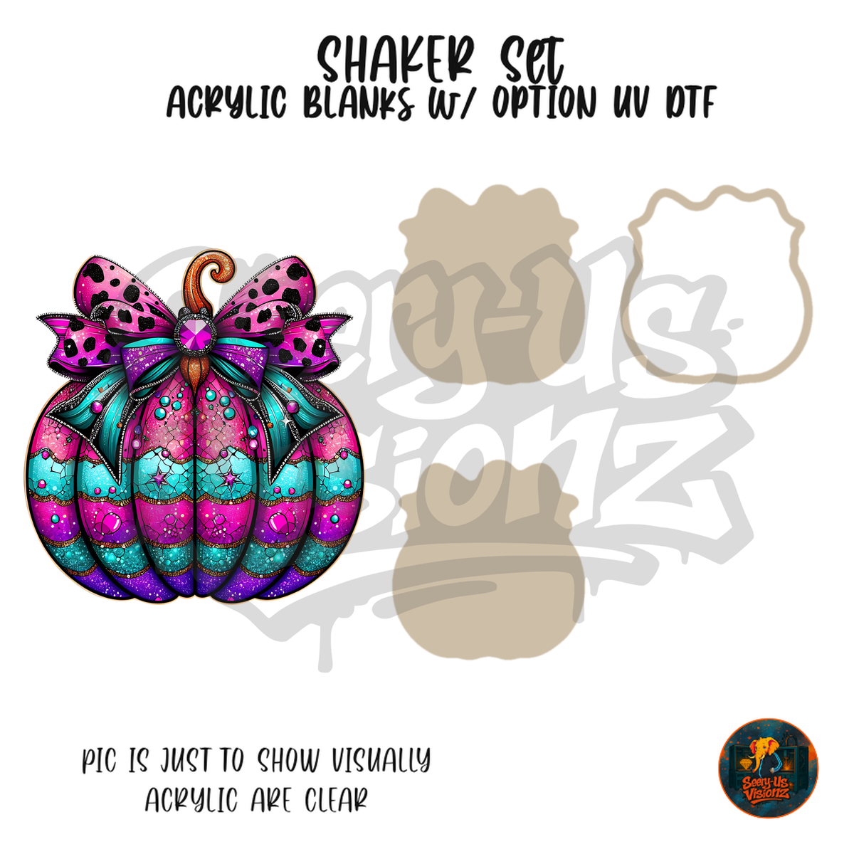 Dot Teal Pumpkin shaker set acrylic blanks