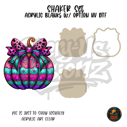 Dot Teal Pumpkin shaker set acrylic blanks