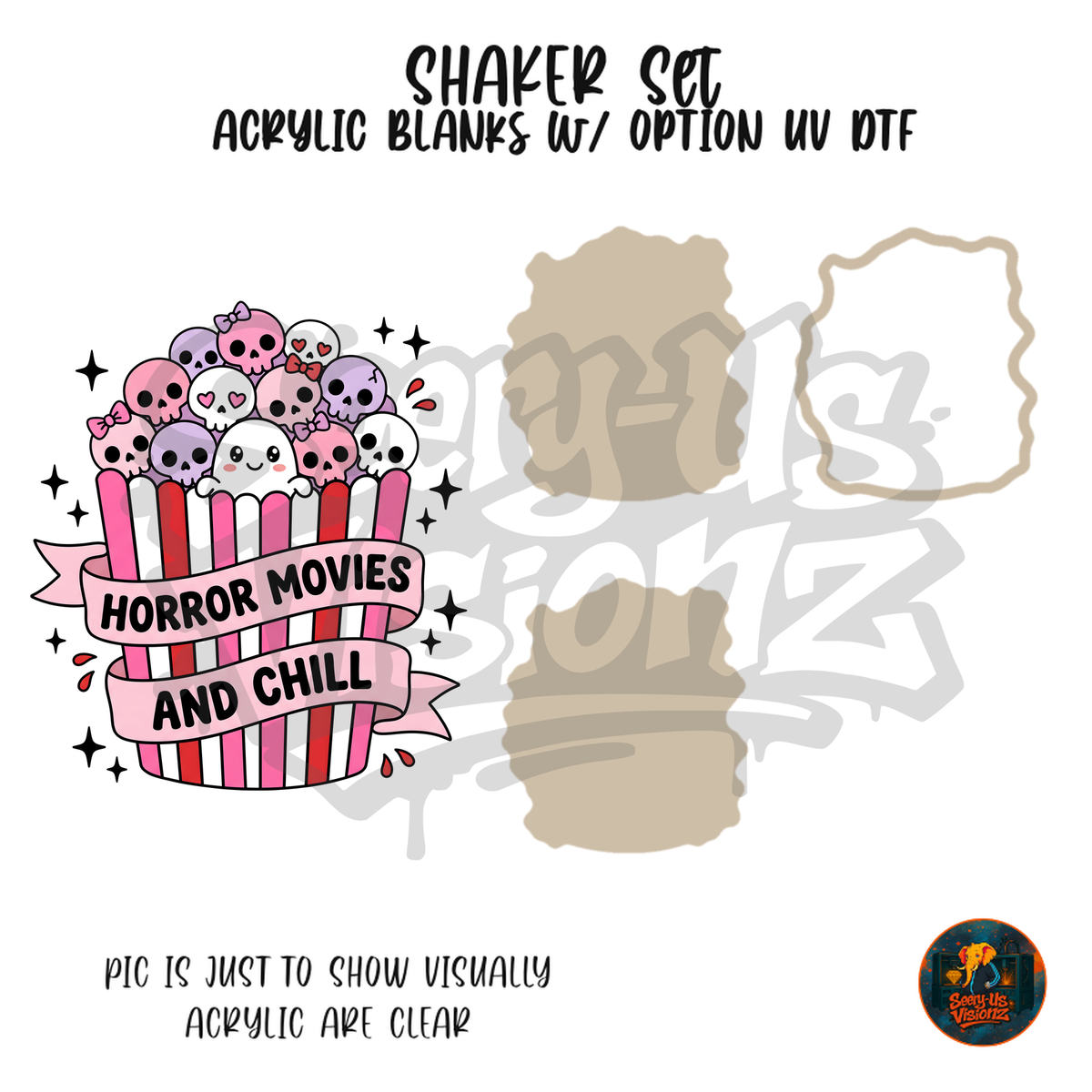 Horror Movies And Chill shaker set acrylic blanks